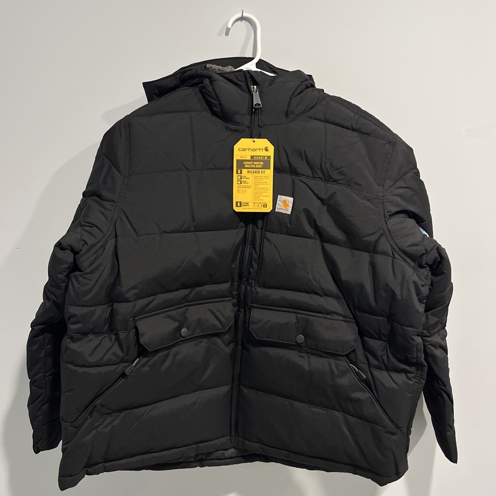 Carhartt Black Hooded Quilted Puffer Coat